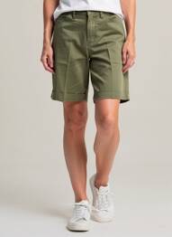Bermuda tissage popeline taille normale vert LCDN femme