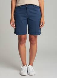 Bermuda tissage popeline taille normale bleu LCDN femme