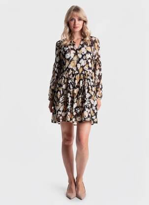 Robe courte manches longues manches longues noir B.YOUNG femme