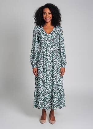 Robe longue manches longues manches longues vert ÉTYMOLOGIE femme