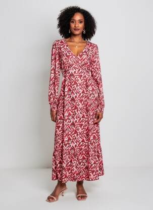 Robe longue manches longues manches longues rose ÉTYMOLOGIE femme