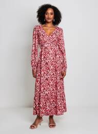 Robe longue tissage popeline manches longues rose ÉTYMOLOGIE femme