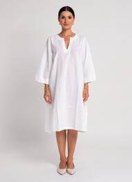 Robe mi-longue manches 3/4 manches 3/4 blanc ESPRIT DE LA MER femme