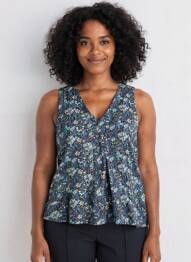 Top imprimé fantaisie sans manche bleu ESPRIT DE LA MER femme