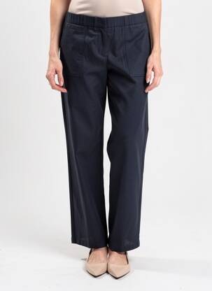Pantalon droit taille élastique taille normale bleu ÉTYMOLOGIE femme
