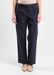 Pantalon droit taille élastique taille normale bleu ÉTYMOLOGIE femme