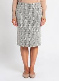 Jupe mi-longue stretch blanc ÉTYMOLOGIE femme