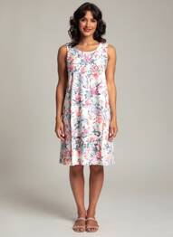 Robe mi-longue imprimé fantaisie sans manche blanc ESPRIT DE LA MER femme