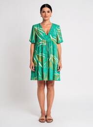 Robe courte manches courtes manches courtes vert LOLA ESPELETA femme