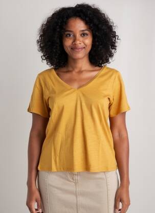 Top manches courtes manches courtes jaune LOLA ESPELETA femme