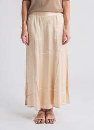 Jupe longue coupe fluide beige LOLA ESPELETA femme