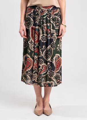 Jupe mi-longue coupe droite noir LOLA ESPELETA femme