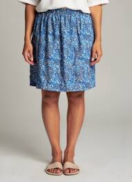 Jupe courte taille élastique bleu LOLA ESPELETA femme