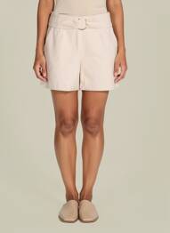 Short coupe droite beige LOLA ESPELETA femme