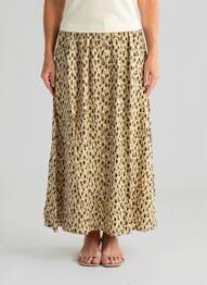 Jupe longue imprimé fantaisie jaune LOLA ESPELETA femme