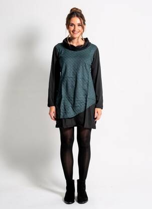 Robe courte manches longues manches longues noir BAMBOO'S femme