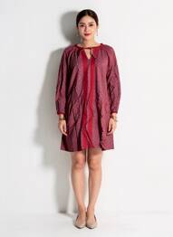 Robe courte manches longues manches longues rouge BAMBOO'S femme
