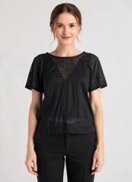 Top manches courtes manches courtes noir BAMBOO'S femme