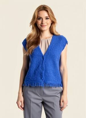 Gilet manches courtes coupe droite bleu MES SOEURS ET MOI femme