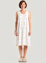 Chemise de nuit imprimé fleurs blanc EGATEX femme