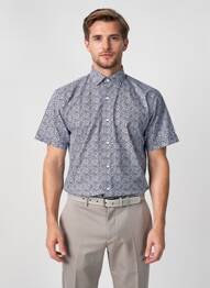 Chemise manches courtes coupe droite bleu LUI homme