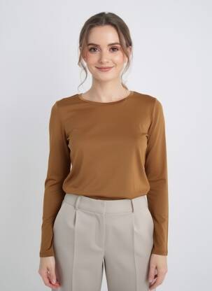 T-shirt manches longues manches longues marron MARIA BELLENTANI femme