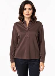 Polo manches longues manches longues marron YERSE femme