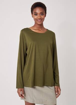 T-shirt manches longues manches longues vert MARIA BELLENTANI femme