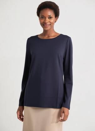 T-shirt manches longues manches longues bleu MARIA BELLENTANI femme