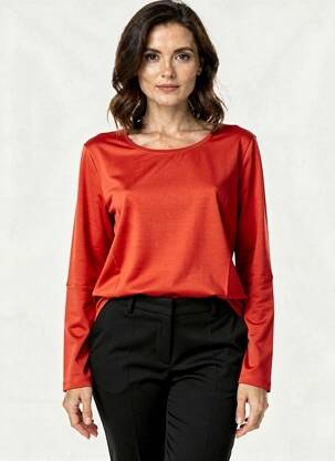 T-shirt manches longues manches longues orange MARIA BELLENTANI femme