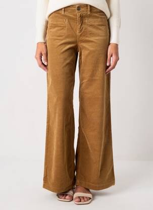 Pantalon large fermeture zippée sous rabat boutonné taille normale marron GARDEUR femme