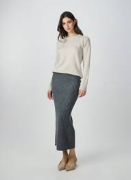 Jupe longue taille normale gris MARIA BELLENTANI femme