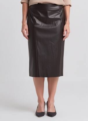 Jupe mi-longue taille à pinces marron DIANA GALLESI femme