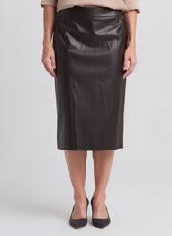 Jupe mi-longue taille à pinces marron DIANA GALLESI femme