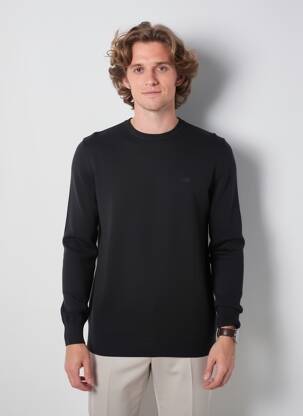 Pull col rond manches longues noir TOM TAILOR homme