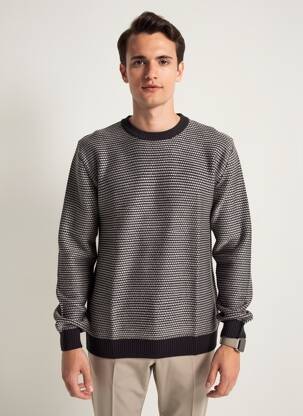 Pull col rond manches longues noir TIFFOSI homme