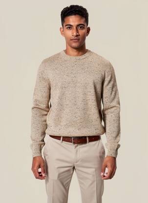 Pull col rond manches longues marron TIFFOSI homme