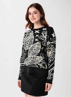 Pull resserrée sur le bas manches longues noir LES TROPEZIENNES PAR M.BELARBI femme
