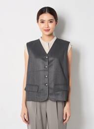 Gilet sans manche fausses poches gris LES ACOLYTES femme