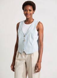 Gilet sans manche coupe cintrée bleu GARCIA femme