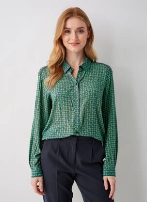 Chemisier coupe cintrée manches longues vert FREEMAN T.PORTER femme