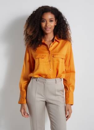 Chemisier coupe cintrée manches longues orange LES TROPEZIENNES PAR M.BELARBI femme