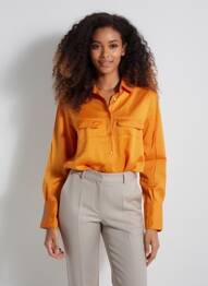 Chemisier coupe cintrée manches longues orange LES TROPEZIENNES PAR M.BELARBI femme