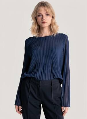 Top coupe fluide manches longues bleu TIFFOSI femme