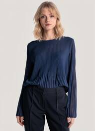 Top coupe fluide manches longues bleu TIFFOSI femme