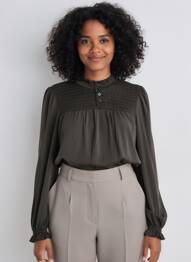 Blouse manches longues manches longues noir GARCIA femme