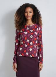 T-shirt manches longues manches longues violet COMPAÑIA FANTASTICA femme