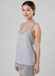Top tissage jersey sans manche gris CREAM femme
