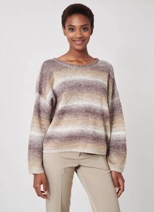Pull stretch manches longues marron FRANSA femme