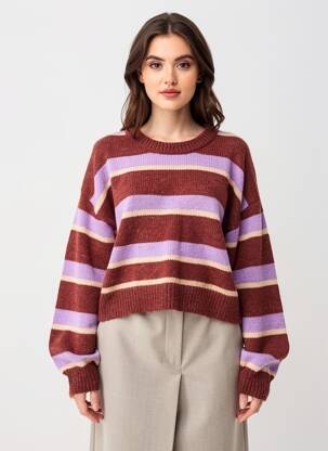 Pull stretch manches longues marron COMPAÑIA FANTASTICA femme